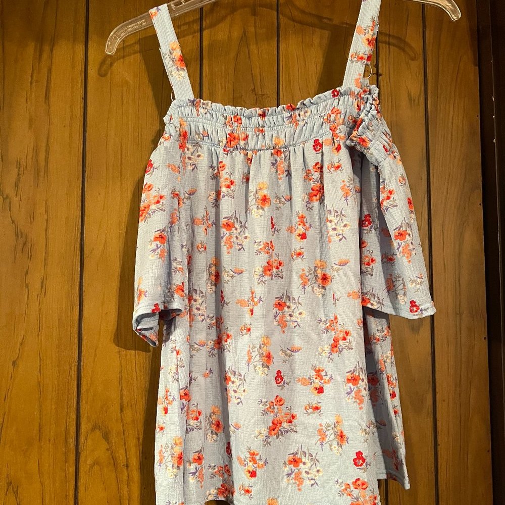 Melloday Blue Flower Blouse